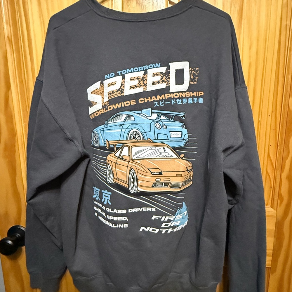 Graphic Print Men's Sweater - Gray